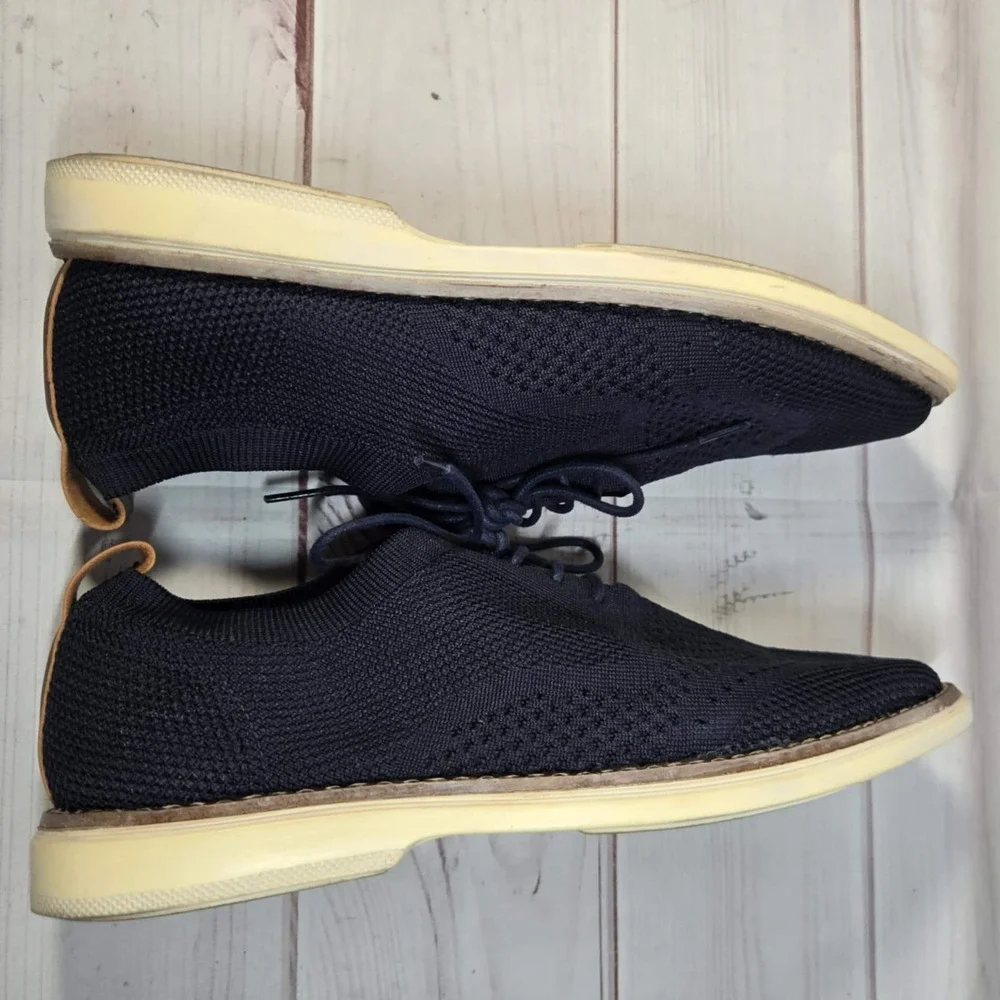 B.‎ Blass Knit Oxford Shoes Memory Foam - Casual Lace Up Navy - Mens Size 9